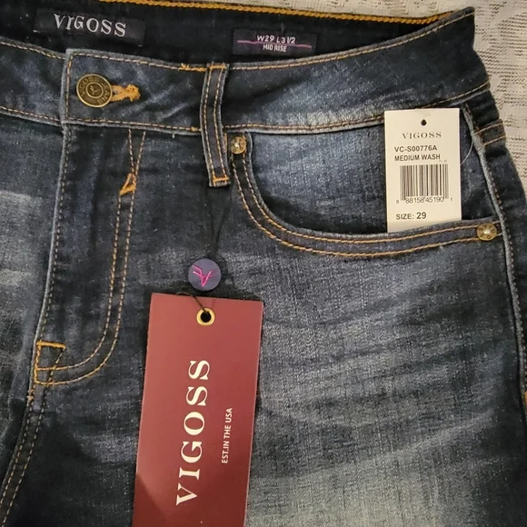 Vigoss Marley Mid Rise Denim Jean Waist Short Size 29 - Picture 5 of 7